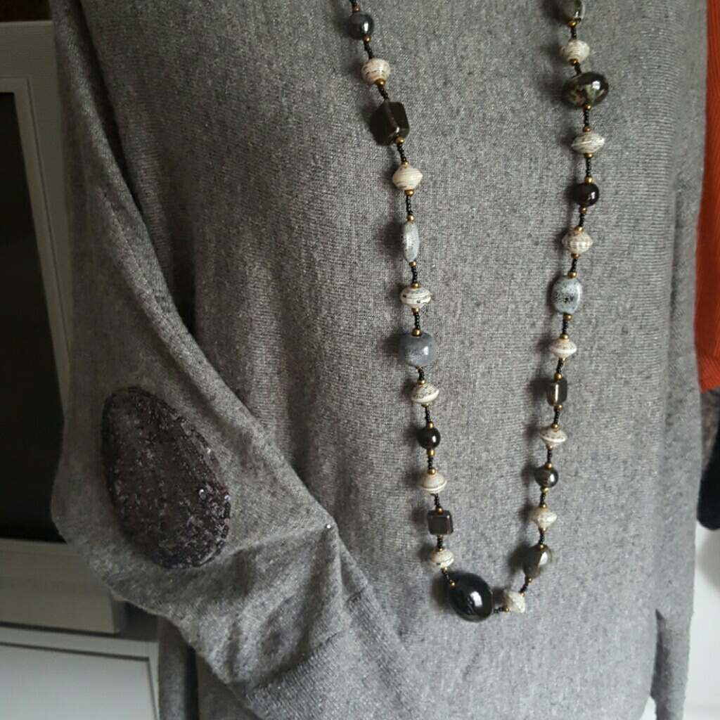 Sequin Elbow "Patch" Sweater